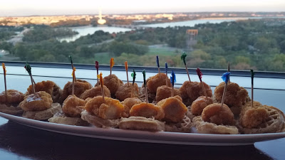 miniature chicken and waffle appetizer