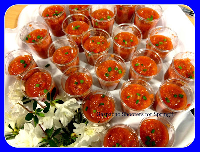 Teatime Delicacies, Inc caters Gluten Free Gazpacho Shooters