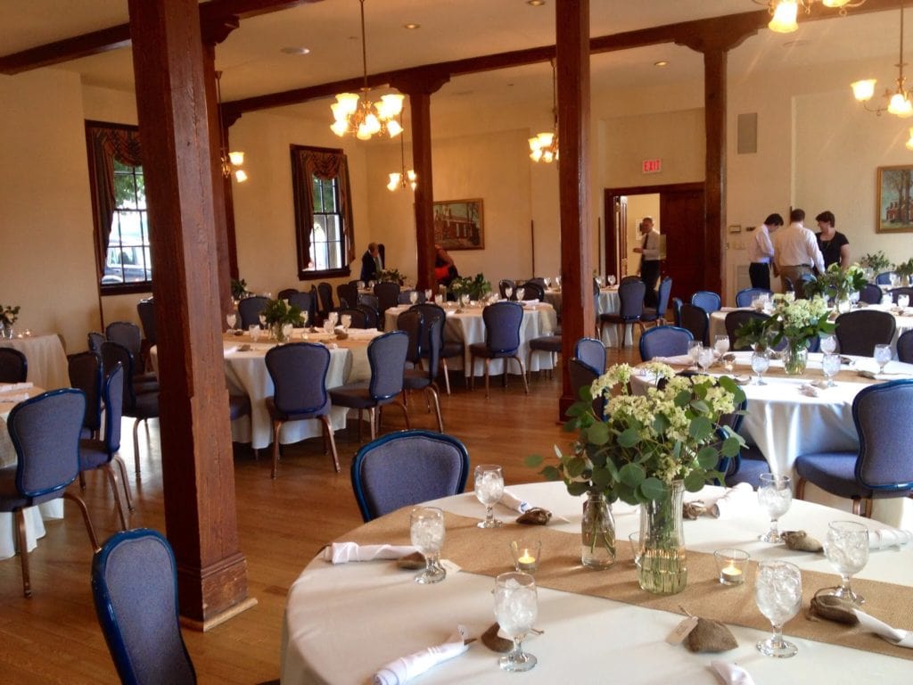 Catered wedding reception at Old Town Hall, Fairfax City VA