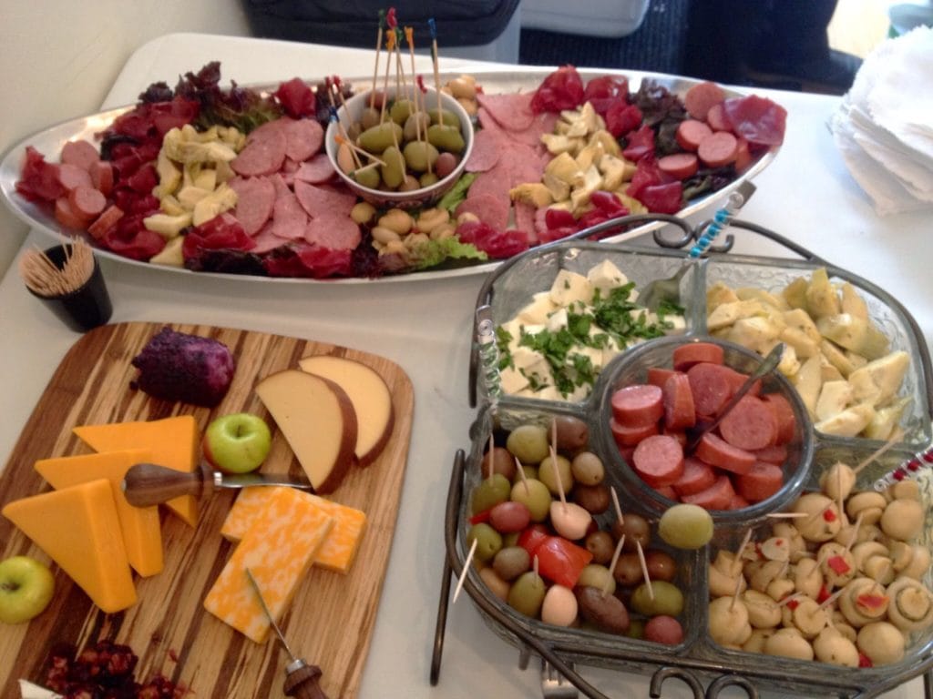 Appetizers at catered pary at Old Town Hall, Fairfax VA