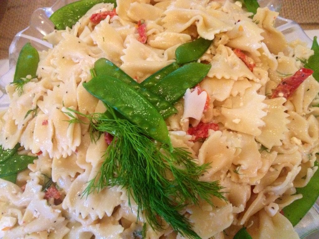 Teatime Delicacies Inc catering a bow tie pasta salad with fresh dill